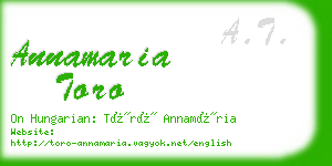 annamaria toro business card